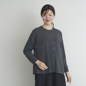 TUTIE./強撚コットンニットロングスリーブカーディガン